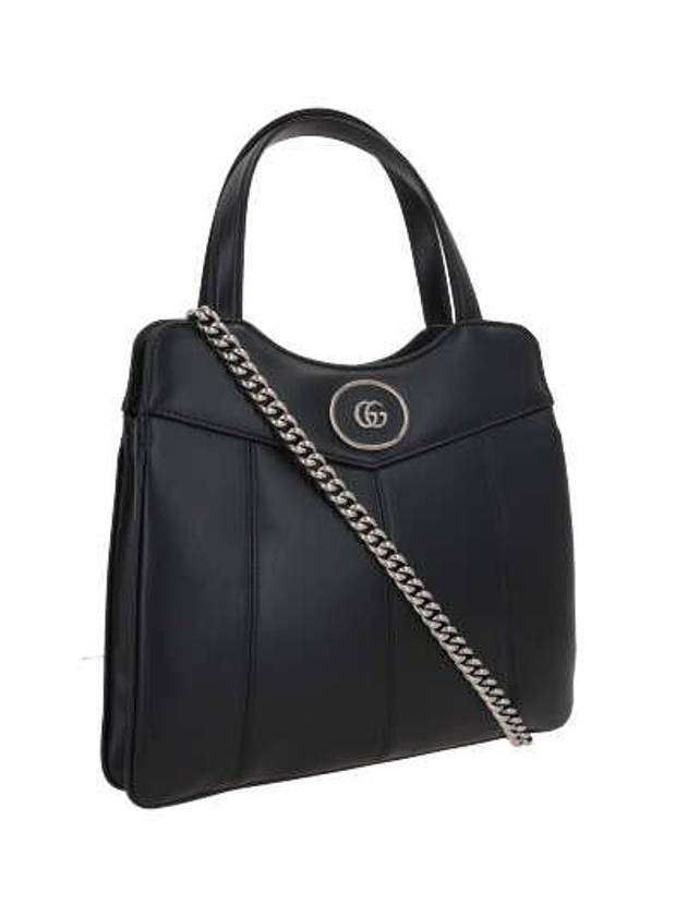 Petit GG Small Tote Bag Black Leather - GUCCI - BALAAN 3