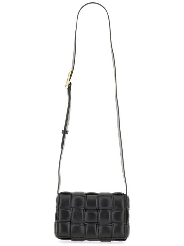 Cassette Intrecciato Padded Small Cross Bag Black - BOTTEGA VENETA - BALAAN 6