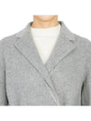 Women's Double Face Wrap Wool Single Coat Grey - THEORY - BALAAN 9