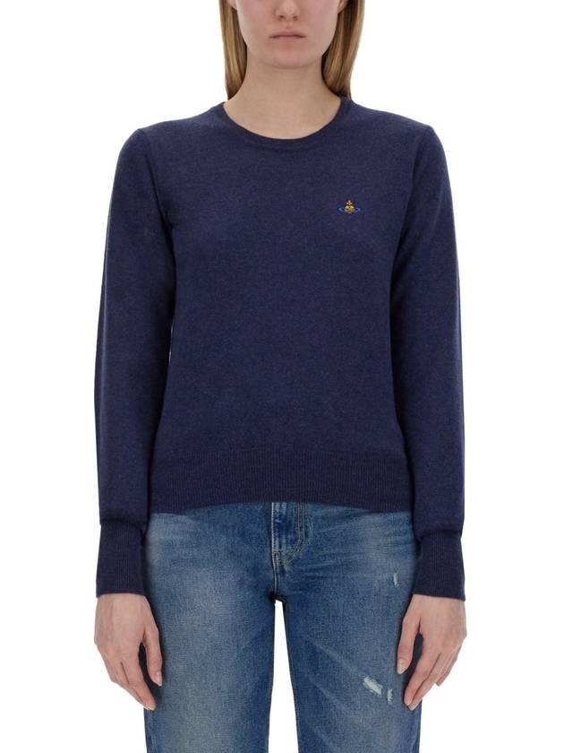 Bea Jumper Knit Top Navy - VIVIENNE WESTWOOD - BALAAN 4