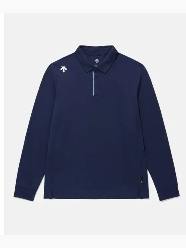 TOUGH Long Sleeve Polo T Shirt Navy SP323UPL81 - DESCENTE - BALAAN 1