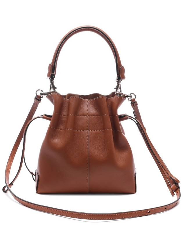 Di Mini Drawstring Leather Bucket Bag Brown - TOD'S - BALAAN 5