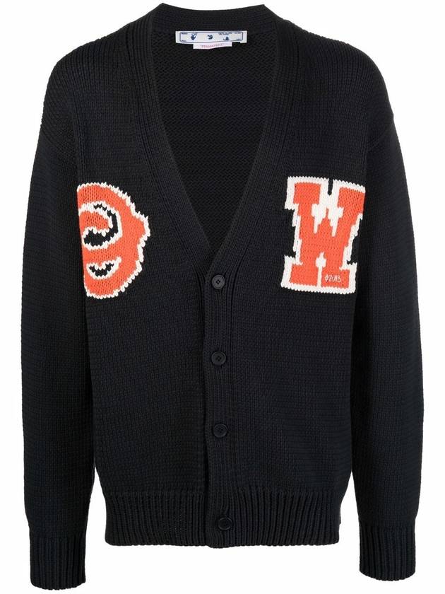 OW logo embroidery cardigan black - OFF WHITE - BALAAN 1