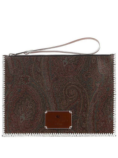 Paisley Clutch Bag Brown - ETRO - BALAAN 1