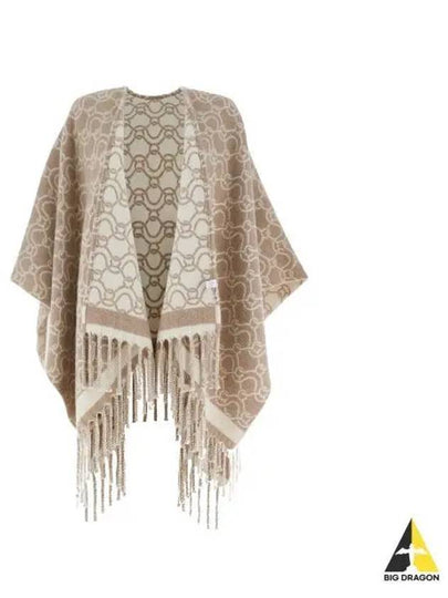 Jacquard Poncho Beige - SALVATORE FERRAGAMO - BALAAN 2