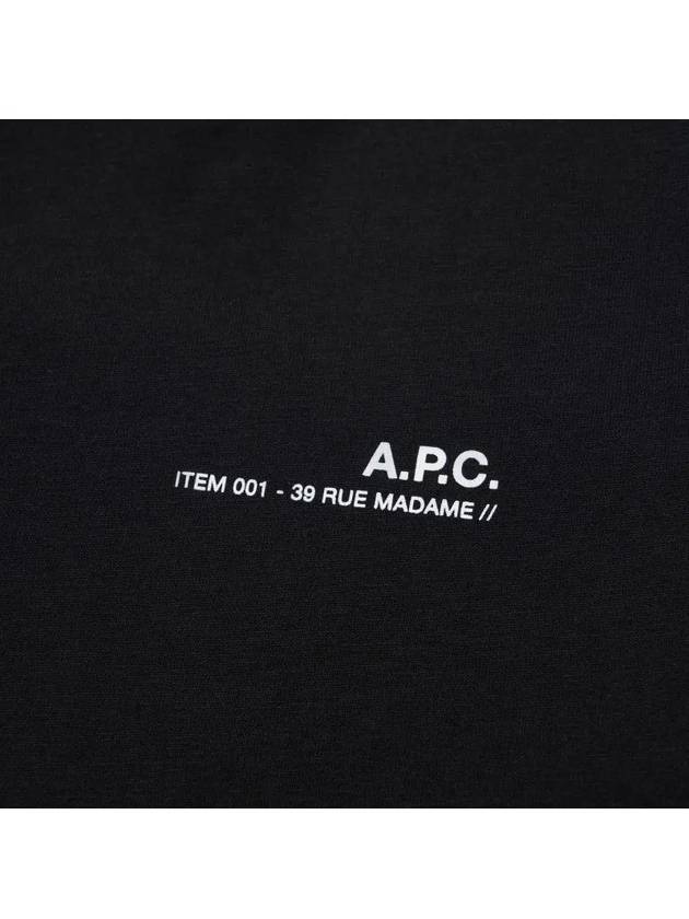 Item Logo Crew Neck Short Sleeve T-Shirt Black - A.P.C. - BALAAN 4