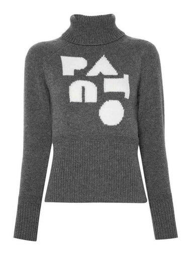 Wool Cashmere Turtleneck Grey - PATOU - BALAAN 1