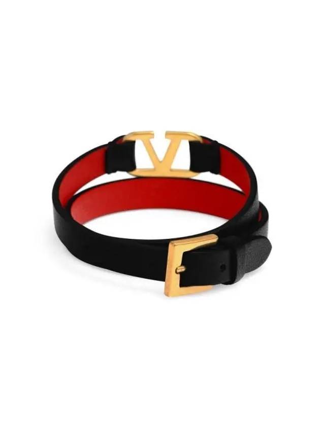 Valentino 3W2J0C31 ZXL 0SM J0C31 Garavani V logo wrap around leather bracelet - RED VALENTINO - BALAAN 3