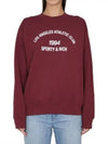 Club Crew Neck Cotton Sweatshirt Burgundy - SPORTY & RICH - BALAAN 3