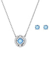 Sparkling Dance Round Earrings Necklace Set Blue Silver - SWAROVSKI - BALAAN 3