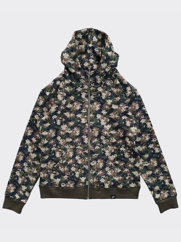 pixel camo Hoodie Zip up Khaki - AOX - BALAAN 6