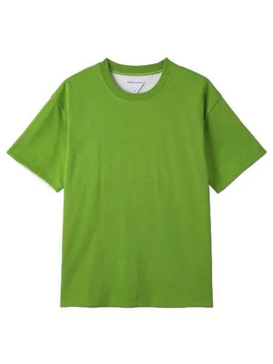Double layered short sleeve t shirt Acid kiwi - BOTTEGA VENETA - BALAAN 1