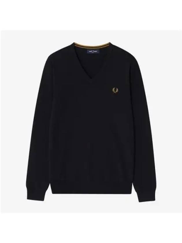 Fred Perry Baseline Classic V neck Knit Navy AFPM2439600 795 - FRED PERRY - BALAAN 1