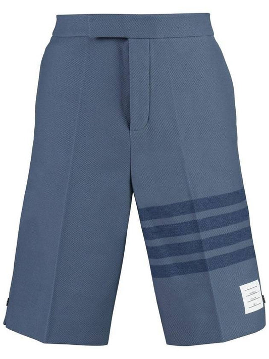 Men's 4 Bar Stripe Shorts Blue - THOM BROWNE - BALAAN.