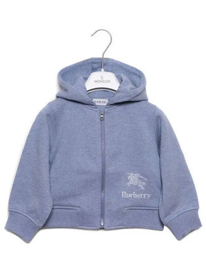 Kids Embroidered Logo Hooded Zip-Up Jacket Light Blue - BURBERRY - BALAAN 2