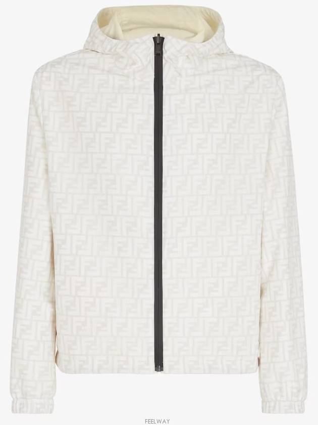 Men's Logo Pattern Reversible Windbreaker White - FENDI - BALAAN 2