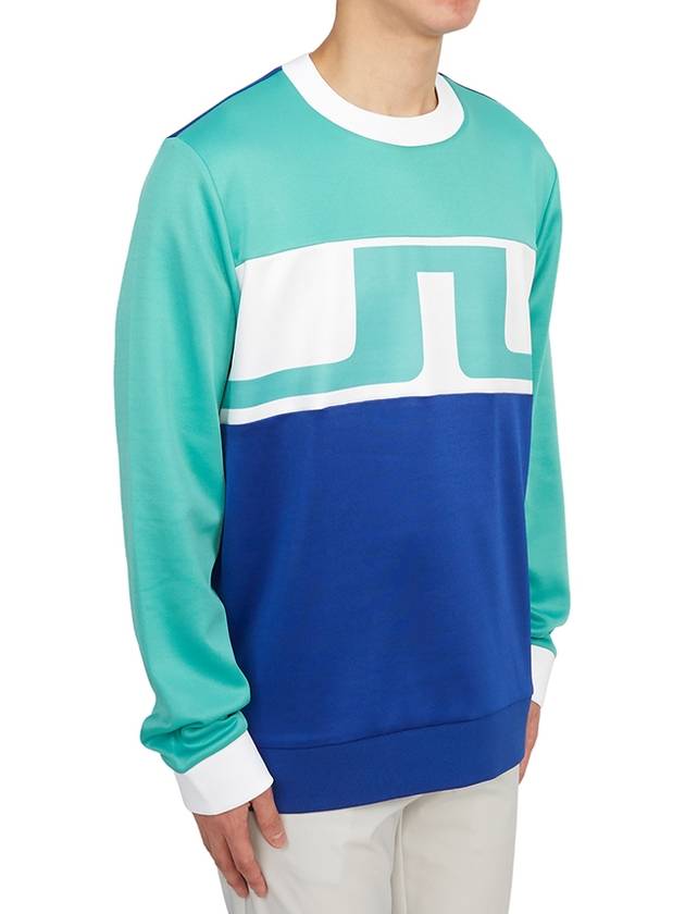 Men's Jones Crew Neck Sweatshirt Bright Aqua - J.LINDEBERG - BALAAN 4