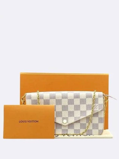 N63106 Damier Azur Canvas Pochette Felicie Clutch and Crossbag - LOUIS VUITTON - BALAAN 1