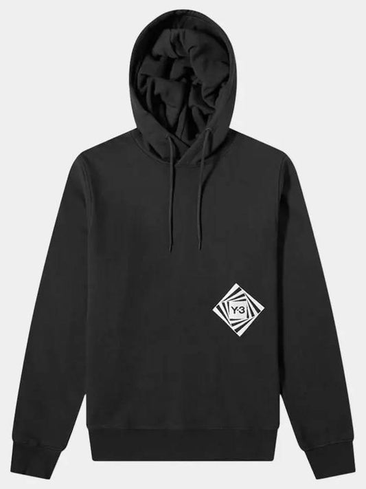 Illusion Logo Print Hoodie Black - Y-3 - BALAAN 2