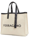 Signature Canvas Tote Bag Natural - SALVATORE FERRAGAMO - BALAAN 4