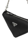 Triangle Logo Re-Nylon Cross Bag Black - PRADA - BALAAN 5