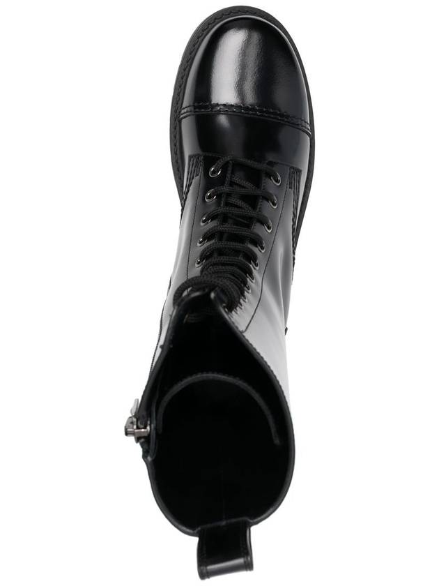 Camden Brushed Leather Worker Boots Black - VALENTINO - BALAAN 4