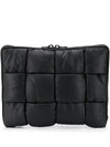 Men's Padded Document  Intrecciato Clutch Bag Black - BOTTEGA VENETA - BALAAN 2