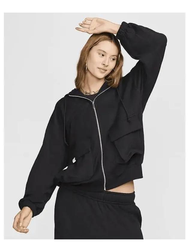 Sportswear Oversized Full Zip French Terry Zip Up Hoodie Black - NIKE - BALAAN 2