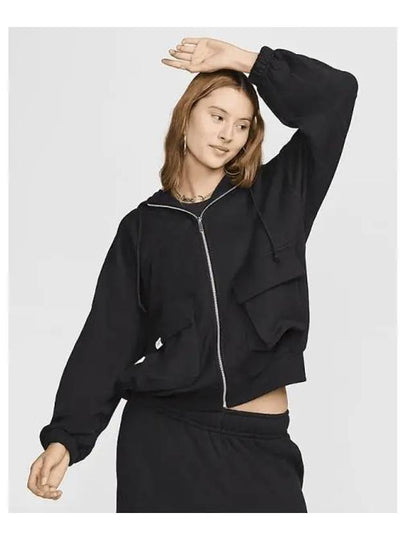 Sportswear Oversized Full Zip French Terry Hoodie W Black Anthracite FV7516 010 - NIKE - BALAAN 2