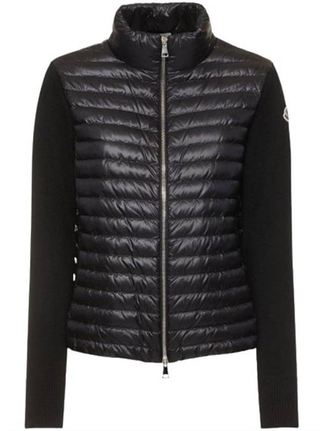 Padded Wool Cardigan Black - MONCLER - BALAAN 2