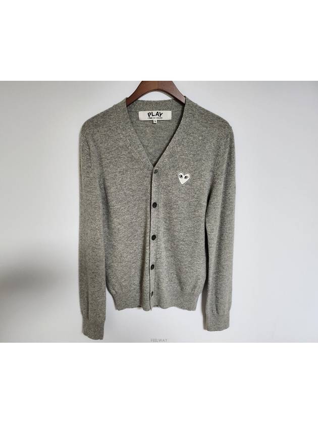 S Gray White Waffen Men Cardigan AZ N066 - COMME DES GARCONS - BALAAN 1