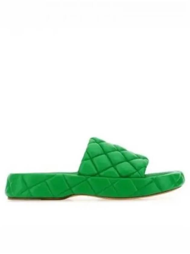 Quilted Leather Slippers Green - BOTTEGA VENETA - BALAAN 2