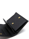 Saffiano Metal Logo Gold Fold Wallet Black - PRADA - BALAAN 8