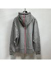 Center Back Stripe Cotton Zip Up Hoodie Light Grey - THOM BROWNE - BALAAN 3