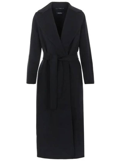 2429016043600 013 S POLDO Wool belt black coat - MAX MARA - BALAAN 2