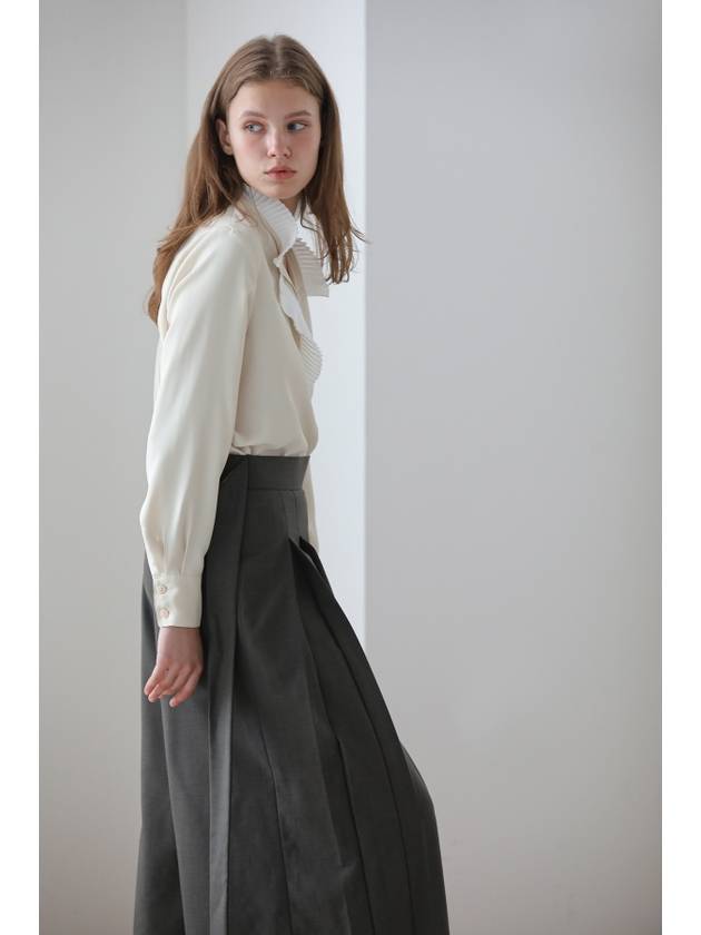 Caisienne Pleated Wide Pants Dark Khaki - CAHIERS - BALAAN 7