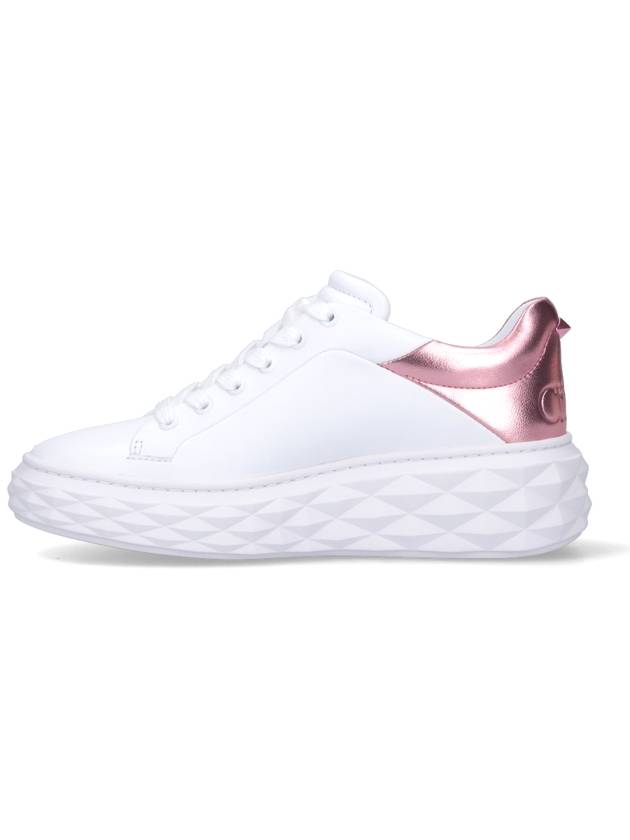 Diamond Maxi F II Nappa Leather Low Top Sneakers White - JIMMY CHOO - BALAAN 4