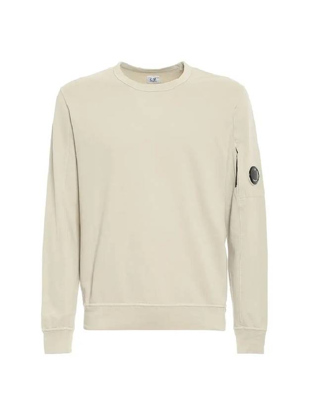 Men's Light Fleece Lens Logo Sweatshirt Beige - CP COMPANY - BALAAN.