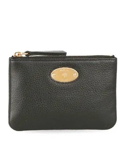 Plaque Zipper Small Coin Wallet Black - MULBERRY - BALAAN 2