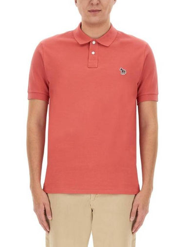 Zebra Regular Fit Polo Shirt Pink - PAUL SMITH - BALAAN 1