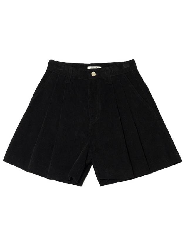 Corduroy two tuck half pants black - LESEIZIEME - BALAAN 2