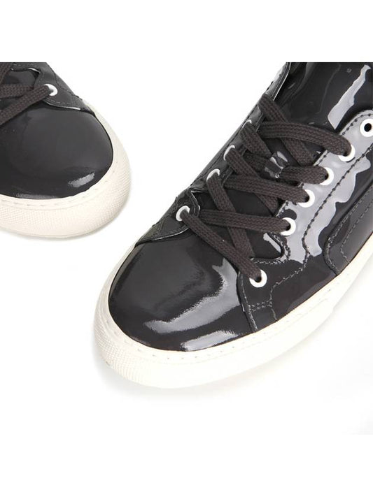 Men's PATENT ANTHRACITE Leather High Top Sneakers Black - PIERRE HARDY - BALAAN 2