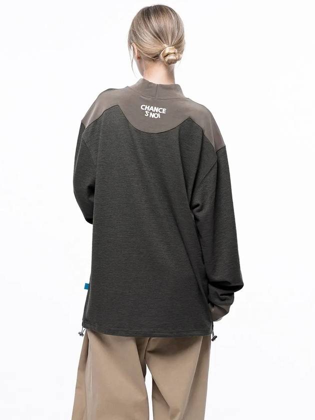 Men s M243MT03KA Circular Reverse Sleeve Half Neck Sweatshirt Khaki Beige - CHANCE'S NOI - BALAAN 4