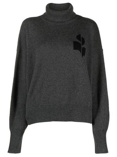 Logo Nash Sweater Turtleneck Charcoal PU0222FA A1X05E 02AN - ISABEL MARANT - BALAAN 1