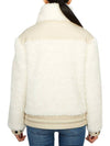 Women's Grenoble Teddy Logo Patch Shearling Coat White - MONCLER - BALAAN 5