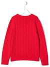 Kids Pony Embroidery Cable Knit Red 702674 021 - POLO RALPH LAUREN - BALAAN 3