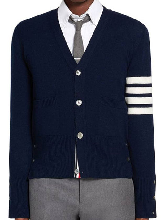 Men's Diagonal Classic Cashmere Cardigan Navy - THOM BROWNE - BALAAN 2