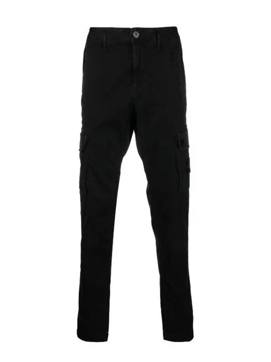 Wappen Patch Slim Fit Straight Pants Black - STONE ISLAND - BALAAN 2