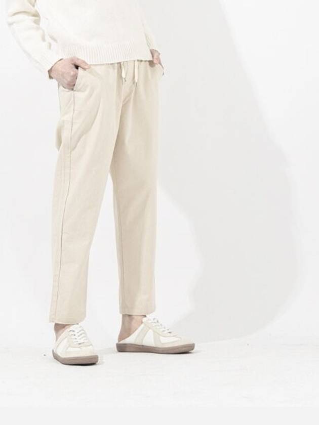 Perfect Jeans Tapered Fit Banding Linen Pants Beige - GOLD PERCENT - BALAAN 2