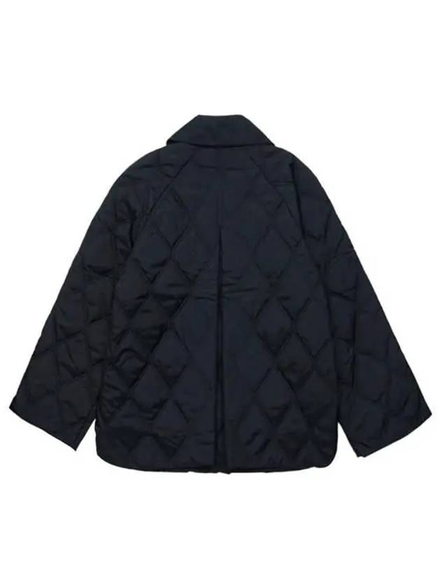 Ripstop Quilt Zip Up Jacket Black - GANNI - BALAAN 3